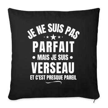 verseau, signe du zodiaque, signe d'air - Housse de coussin décorative 45 x 45 cm - noir - Devant