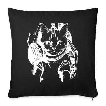 Cats DJ Artwork White - Sofa pillowcase 17,3'' x 17,3'' (45 x 45 cm) - black - Front