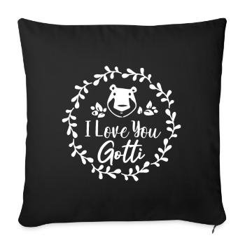 Je t’aime Gotti Marraine Suisse Marraine - Housse de coussin décorative 45 x 45 cm - noir - Devant