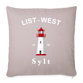 Sylt, Iconic lighthouse List-West, Mer du Nord - Housse de coussin décorative 45 x 45 cm - taupe clair - Devant