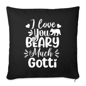 Liebe dich Gotti Taufpatin Schweiz Patentante - Sofakissenbezug 45 x 45 cm - Schwarz - Vorne