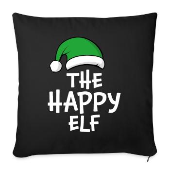 The Happy Elf - Sofa pillowcase 17,3'' x 17,3'' (45 x 45 cm) - black - Front