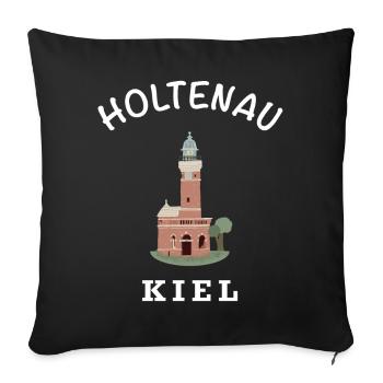 Kiel, phare Holtenau, mer Baltique allemande - Housse de coussin décorative 45 x 45 cm - noir - Devant