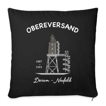 Lighthouse Dorum - Neufeld, German North Sea coast - Sofa pillowcase 17,3'' x 17,3'' (45 x 45 cm) - black - Front