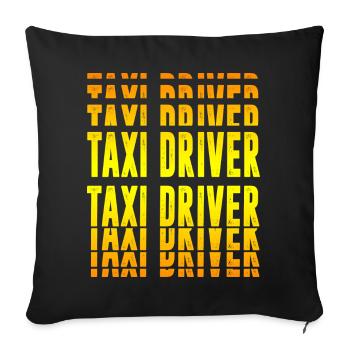 Design de chauffeur de taxi - Housse de coussin décorative 45 x 45 cm - noir - Devant