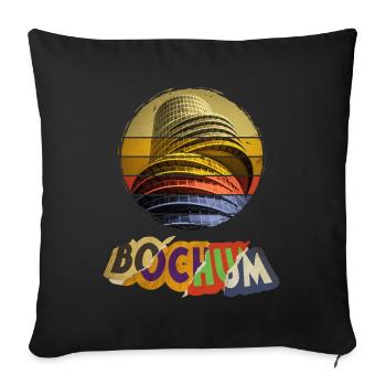 Bochum Allemagne City Skyline Vintage Rétro - Housse de coussin décorative 45 x 45 cm - noir - Devant