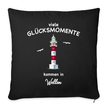 Teneriffa, Leuchtturm Punta de Tuna, Glücksmomente - Sofakissenbezug 45 x 45 cm - Schwarz - Vorne