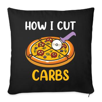 I Can Cut Calories in Half – Diet Humor - Sofa pillowcase 17,3'' x 17,3'' (45 x 45 cm) - black - Front