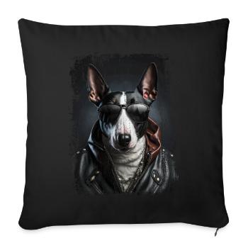cool Bull Terrier - Sofa pillowcase 17,3'' x 17,3'' (45 x 45 cm) - black - Front