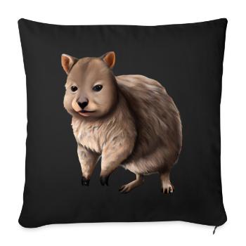 Quokka - das niedliche Beuteltier - Sofakissenbezug 45 x 45 cm - Schwarz - Vorne