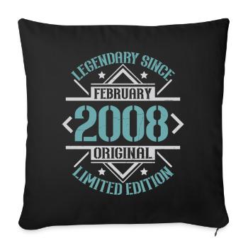 Légendaire depuis Février 2008 édition limitée - Housse de coussin décorative 45 x 45 cm - noir - Devant