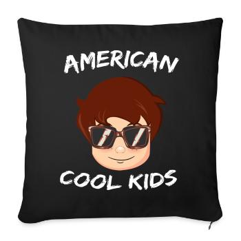 American cool Kids, children from the USA - Sofa pillowcase 17,3'' x 17,3'' (45 x 45 cm) - black - Front