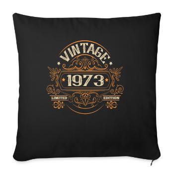 Vintage 1973 Birthday Vintage - Sofa pillowcase 17,3'' x 17,3'' (45 x 45 cm) - black - Front