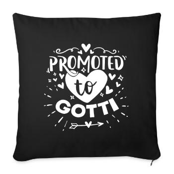 Promoted to Gotti Godmother Switzerland Taufgotti - Sofa pillowcase 17,3'' x 17,3'' (45 x 45 cm) - black - Front