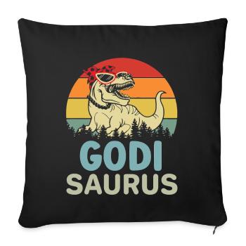 Godi Saurus zur Godi befördert Patentante Österrei - Sofakissenbezug 45 x 45 cm - Schwarz - Vorne