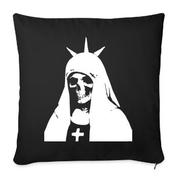 Supernatural Elegance in Horror Nun, Satanic, and - Sofa pillowcase 17,3'' x 17,3'' (45 x 45 cm) - black - Front