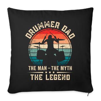 Drummer Dad Drumming Daddy Drum Player - Sofa pillowcase 17,3'' x 17,3'' (45 x 45 cm) - black - Front
