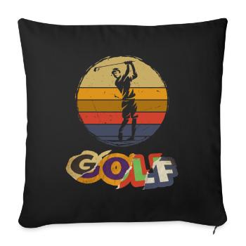Golf Golfen Golfspieler Sport Hobby Vintage - Sofakissenbezug 45 x 45 cm - Schwarz - Vorne