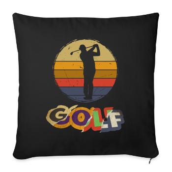 Golf Golfen Golfspieler Sport Hobby Vintage - Sofakissenbezug 45 x 45 cm - Schwarz - Vorne