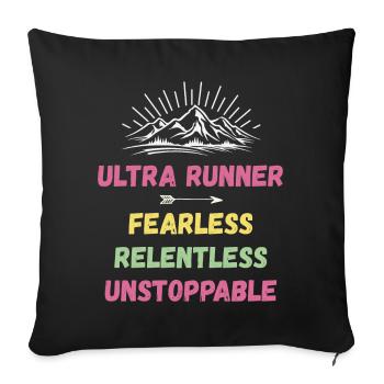 Ultra Runnner - Intrépide. Implacable. Imparable. - Housse de coussin décorative 45 x 45 cm - noir - Devant
