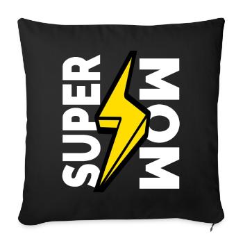 Super mom happy mother day - Sofa pillowcase 17,3'' x 17,3'' (45 x 45 cm) - black - Front