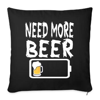 Batterie faible Besoin de plus de bière - Housse de coussin décorative 45 x 45 cm - noir - Devant