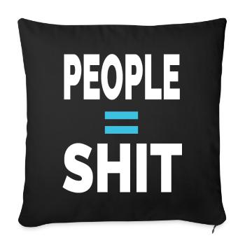 PERSONNES = MERDE - Housse de coussin décorative 45 x 45 cm - noir - Devant
