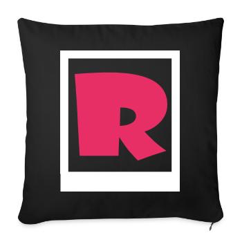Schlichtes rosa Gothic R - Sofakissenbezug 45 x 45 cm - Schwarz - Vorne