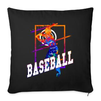 Baseball Baseball Player Vintage Colorful - Sofa pillowcase 17,3'' x 17,3'' (45 x 45 cm) - black - Front
