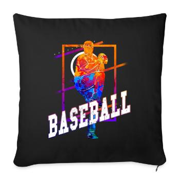 Baseball Baseball Player Vintage Colorful - Sofa pillowcase 17,3'' x 17,3'' (45 x 45 cm) - black - Front