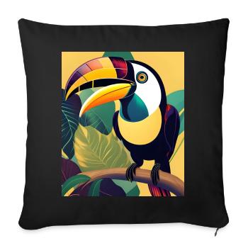 Tukan - Sofakissenbezug 45 x 45 cm - Schwarz - Vorne