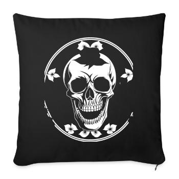 Horreur Crâne Crâne Art Crâne Gothique Heavy Metal - Housse de coussin décorative 45 x 45 cm - noir - Devant