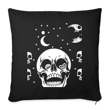 Horreur Crâne Crâne Art Crâne Gothique Heavy Metal - Housse de coussin décorative 45 x 45 cm - noir - Devant