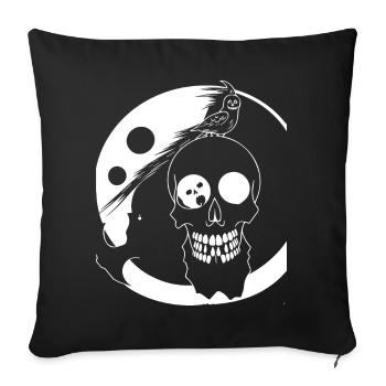 Horror Skull Skull Art Skull Gothic Heavy Metal - Sofa pillowcase 17,3'' x 17,3'' (45 x 45 cm) - black - Front