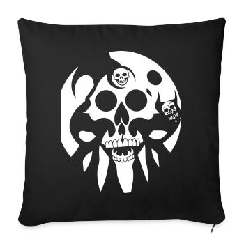 Horreur Crâne Crâne Art Crâne Gothique Heavy Metal - Housse de coussin décorative 45 x 45 cm - noir - Devant