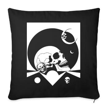 Horreur Crâne Crâne Art Crâne Gothique Heavy Metal - Housse de coussin décorative 45 x 45 cm - noir - Devant