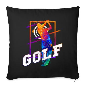 Golf Golf Golfer Sport Hobby Club Vintage - Sofa pillowcase 17,3'' x 17,3'' (45 x 45 cm) - black - Front