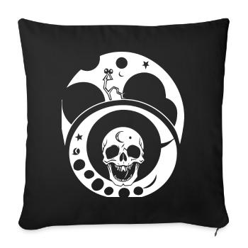 Horreur Crâne Crâne Art Crâne Gothique Heavy Metal - Housse de coussin décorative 45 x 45 cm - noir - Devant