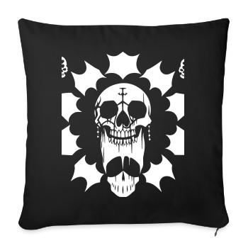 Horreur Crâne Crâne Art Crâne Gothique Heavy Metal - Housse de coussin décorative 45 x 45 cm - noir - Devant
