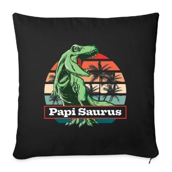 Papi Saurus Papa Saurus Papi Schweiz - Sofakissenbezug 45 x 45 cm - Schwarz - Vorne