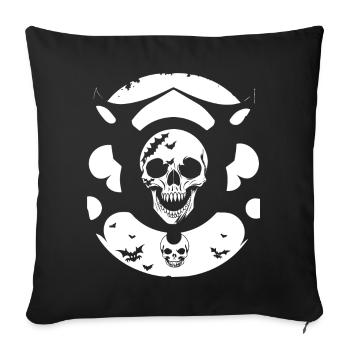 Horreur Crâne Crâne Art Crâne Gothique Heavy Metal - Housse de coussin décorative 45 x 45 cm - noir - Devant
