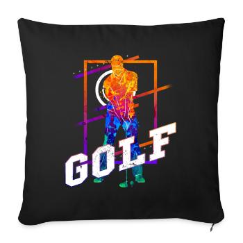 Golf Golf Golfer Sport Hobby Club Vintage - Sofa pillowcase 17,3'' x 17,3'' (45 x 45 cm) - black - Front