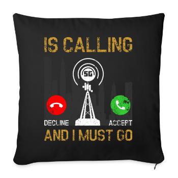 5G Signal City Dilemma - Sofa pillowcase 17,3'' x 17,3'' (45 x 45 cm) - black - Front