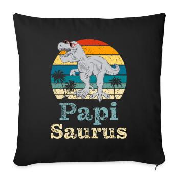Papi Saurus Papa Saurus Papi Schweiz - Sofakissenbezug 45 x 45 cm - Schwarz - Vorne