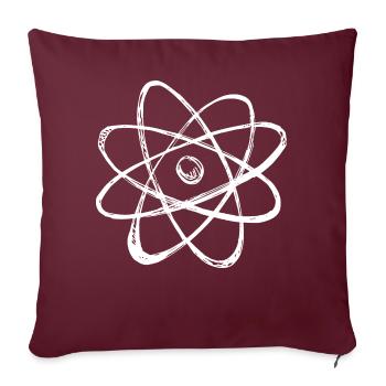 Esquisse de structure atomique rétro - Housse de coussin décorative 45 x 45 cm - bordeaux - Devant