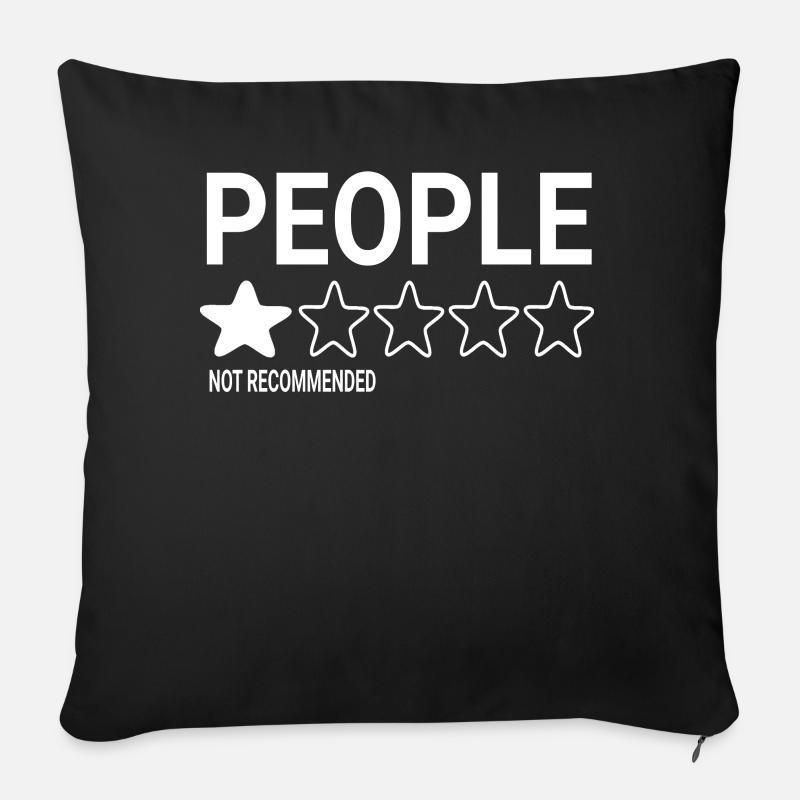 Les gens, une étoile, ne recommandent pas - Housse de coussin décorative 45 x 45 cm - noir