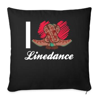 Women's Line Dance Country Western Motif - Sofa pillowcase 17,3'' x 17,3'' (45 x 45 cm) - black - Front