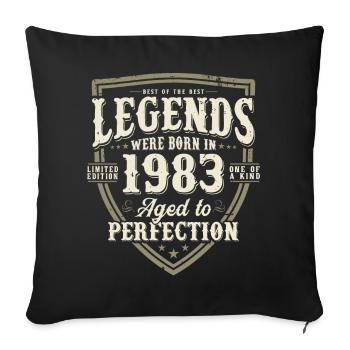 Les légendes sont nées en 1983 - Housse de coussin décorative 45 x 45 cm - noir - Devant