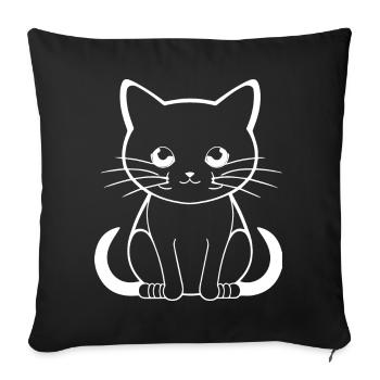 Drôle de chat Silhouette Cheeky Fun Cats - Housse de coussin décorative 45 x 45 cm - noir - Devant