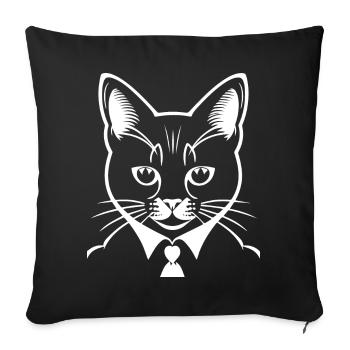 Funny Cat Silhouette Cheeky Fun Cats - Sofa pillowcase 17,3'' x 17,3'' (45 x 45 cm) - black - Front